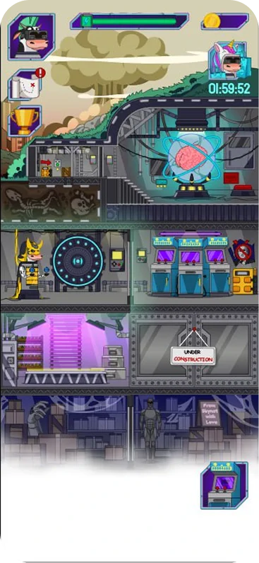 Underground base with power units in Afterland