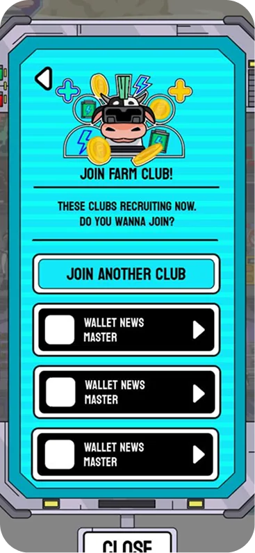 Farm Club entry screen in Afterland