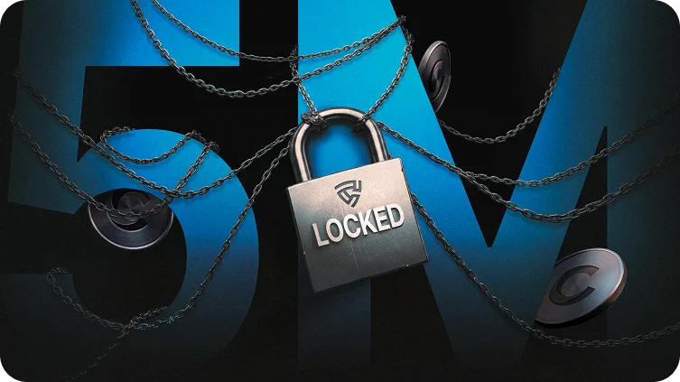 Баннер CanTrustAI о заблокированной ликвидности 5M