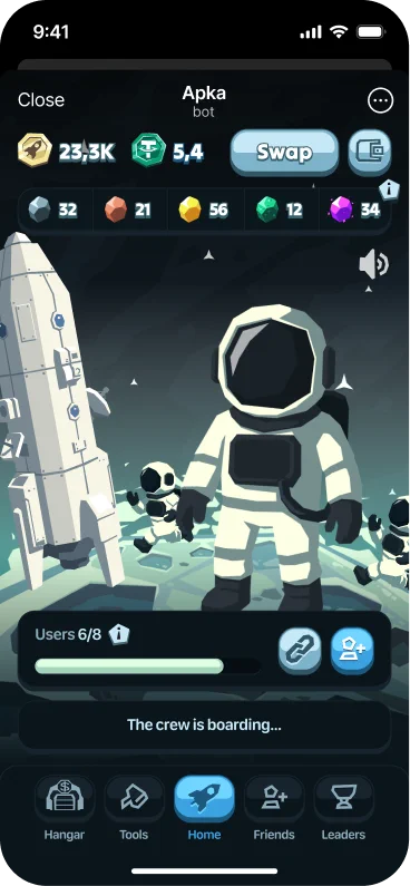 Home screen of Telegram Mini App COSMO