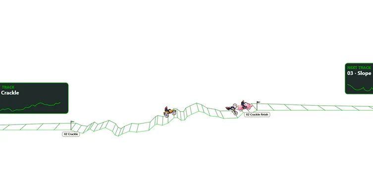 Crackle game track and transition to Slope track