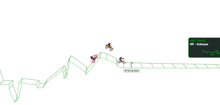Gameplay on the Tip Top track before the Intense track
