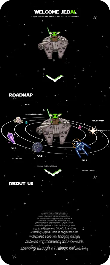 Mobile version of the JedAI promo site