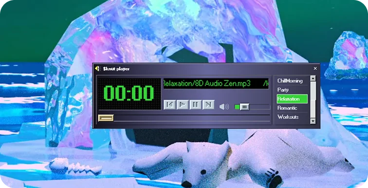 Winamp-style $KNUT audio player