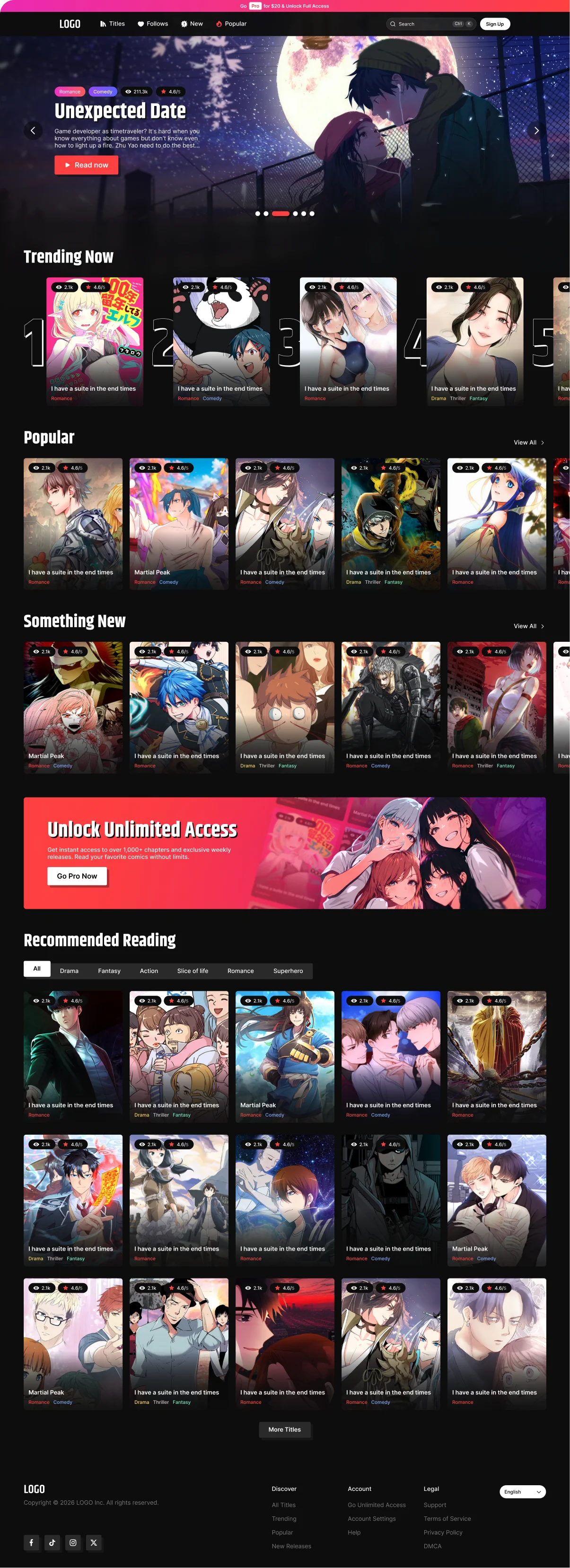 Project preview Manga Hub