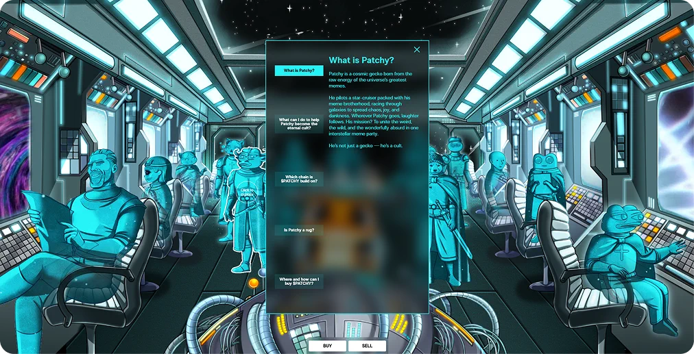 What is Patchy information screen in the ship's cockpit