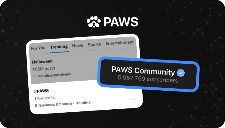 Promotional creative about PAWS trends and subscribers