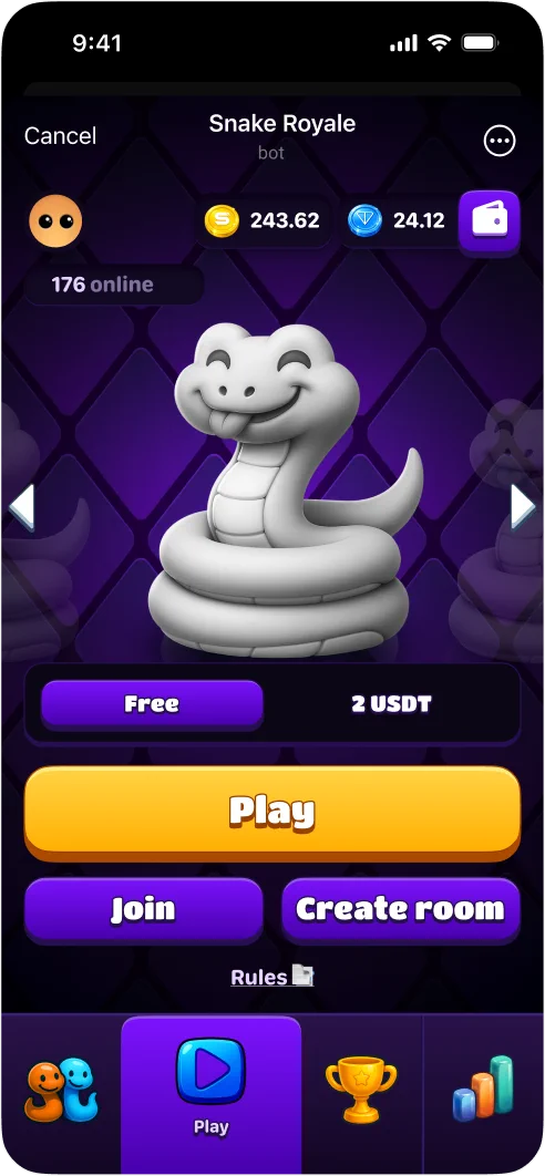 Snake Royale character selection