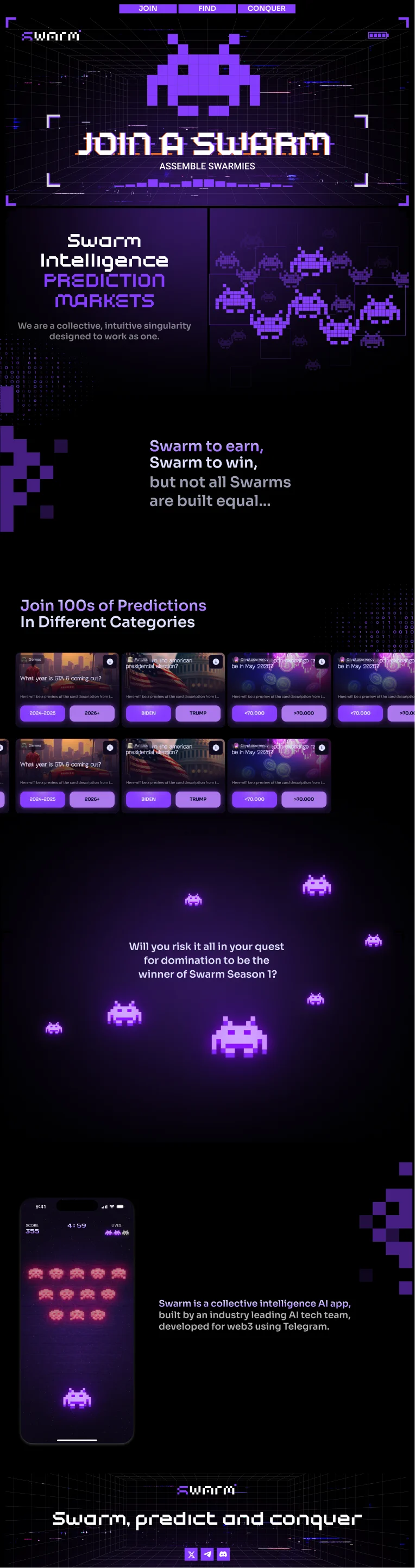Swarm web platform full page