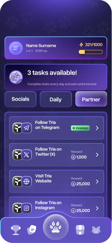 TomoCat Social Tasks Section